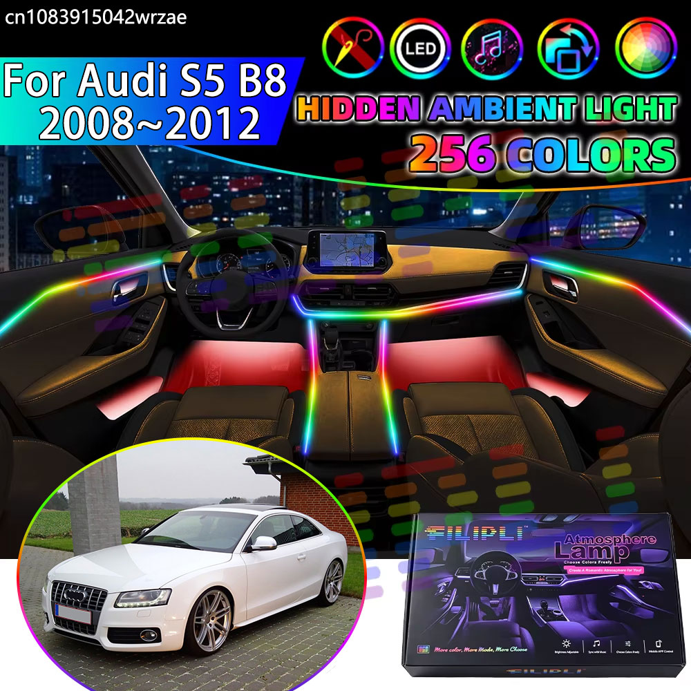Led Ambient Interior Car Lights App Control - لأودي S5 B8 2008~2012 2009، أشرطة