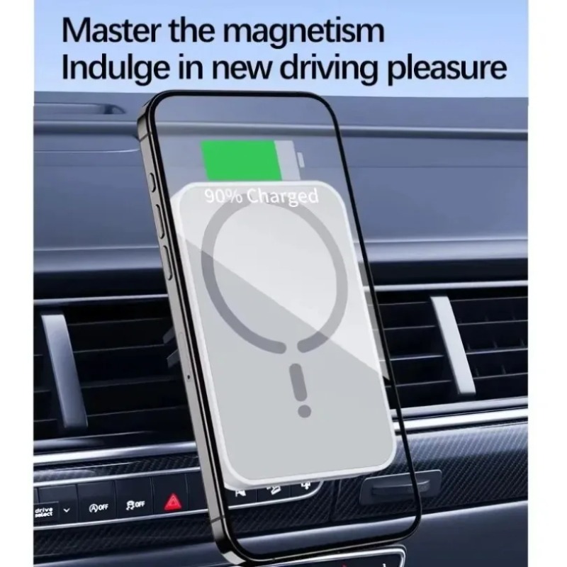 شاحن سيارة لاسلكي مغناطيسي بفت - مراجعة Wireless Car Charger Mount Fast Charging وسعره