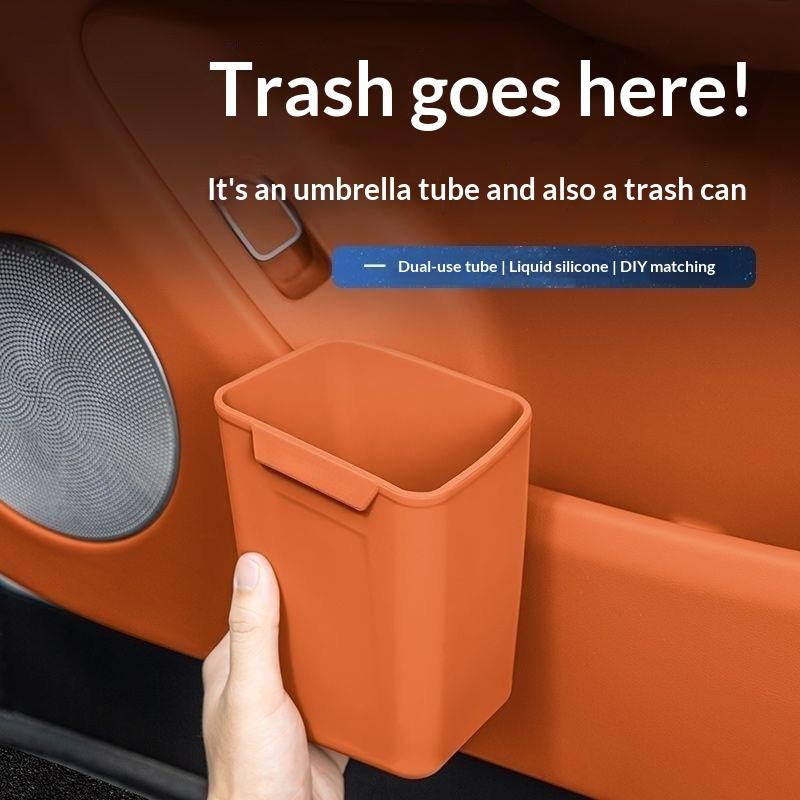 صندوق تخزين جديد من السيليكون  - مراجعة Waterproof Car Trash Can With Lid وسعره