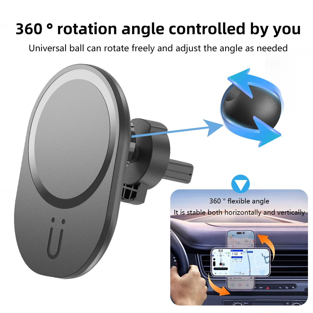 شاحن سيارة لاسلكي مغناطيسي صغي - مراجعة Magnetic Phone Holder For Car Vent وسعره