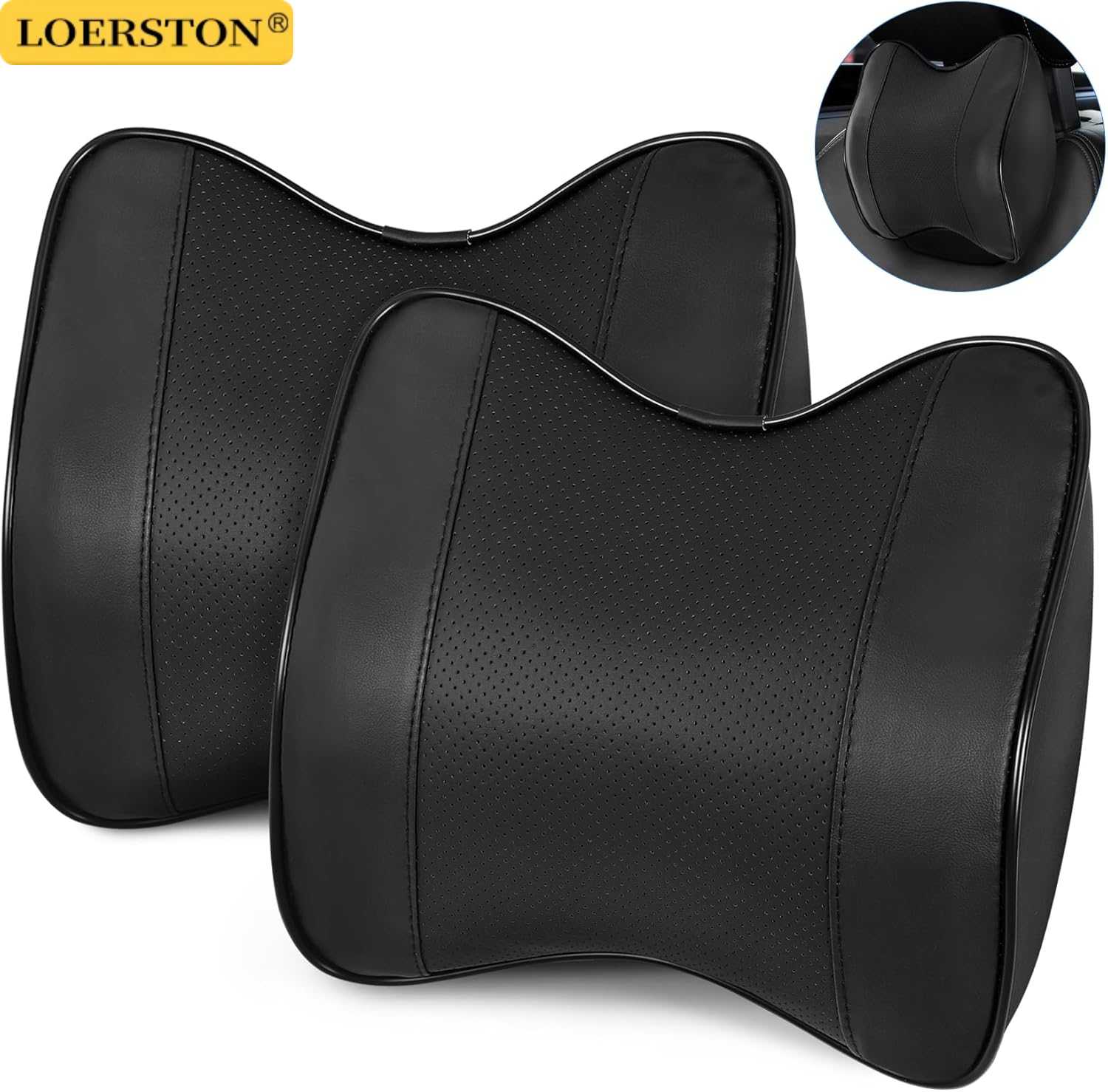 وسادة دعم الرأس والرقبة للسيار - مراجعة Memory Foam Car Neck Pillow Lumbar Support وسعره