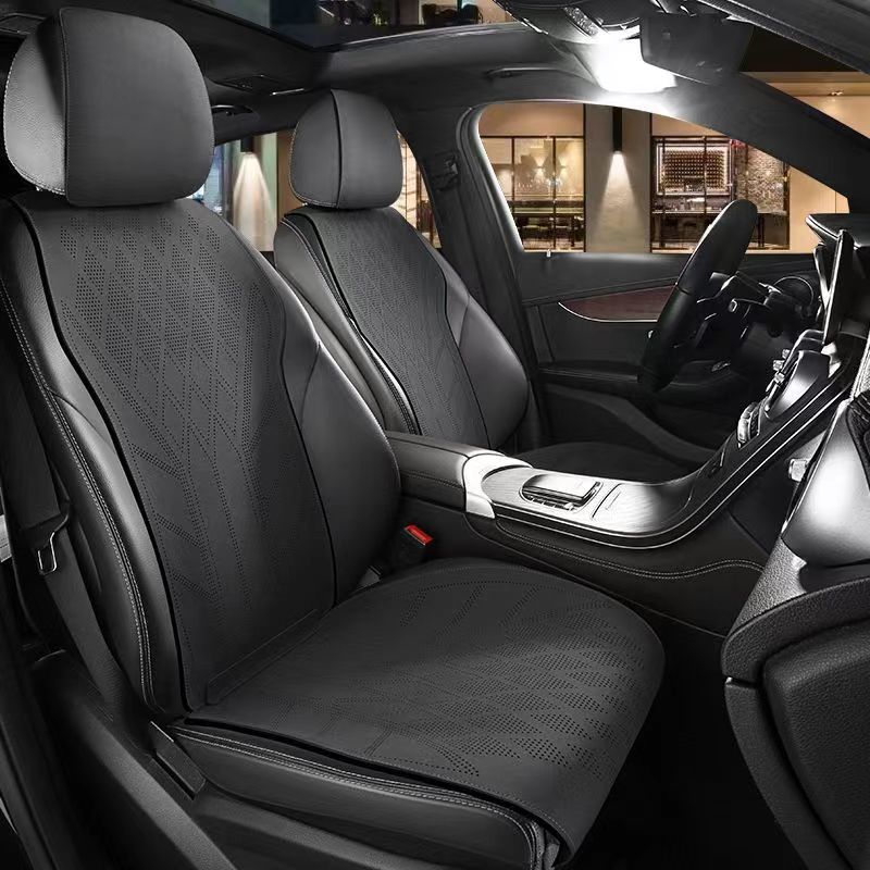 جلد الغزال غطاء مقعد السيارة 5 - مراجعة Leather Car Seat Covers Full Set Universal وسعره
