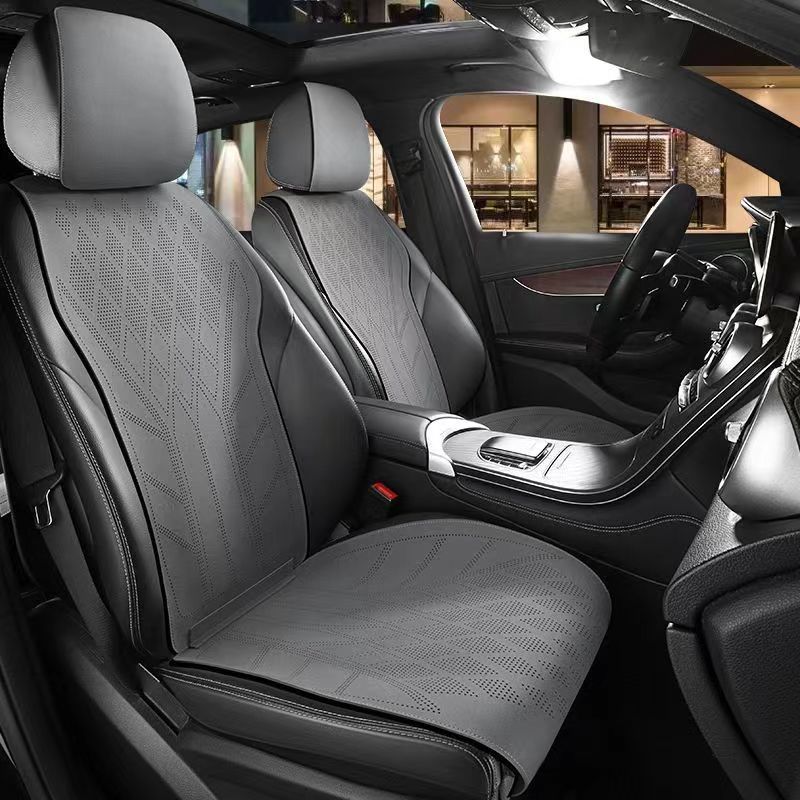 جلد الغزال غطاء مقعد السيارة 5 - مراجعة Leather Car Seat Covers Full Set Universal وسعره