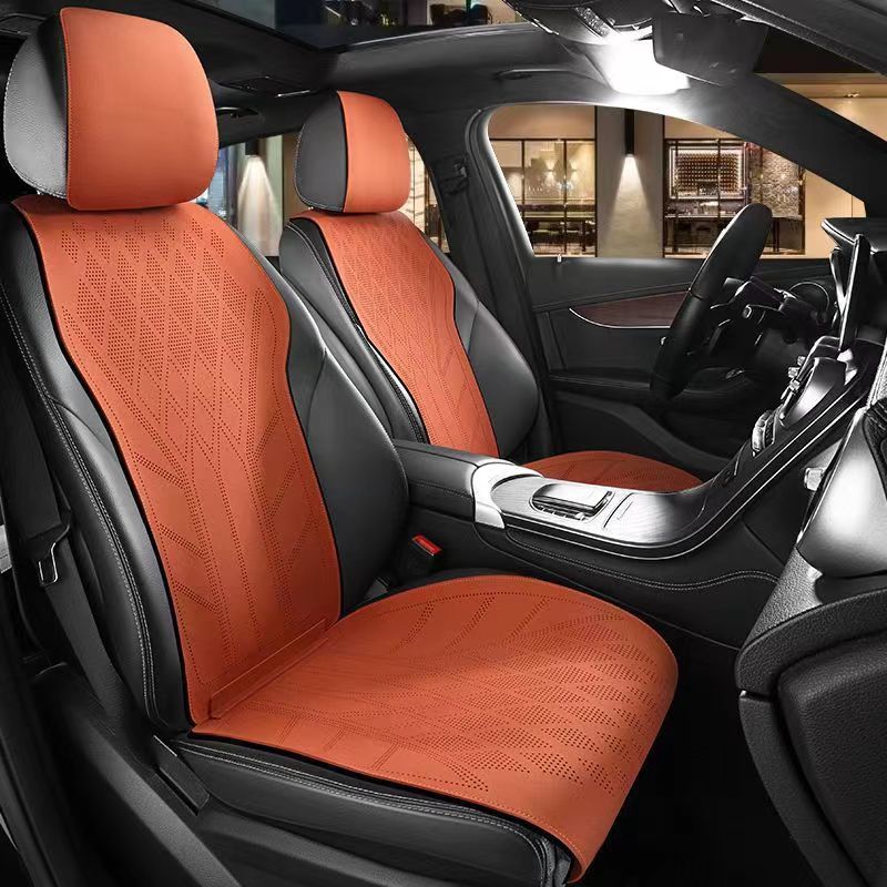 جلد الغزال غطاء مقعد السيارة 5 - مراجعة Leather Car Seat Covers Full Set Universal وسعره