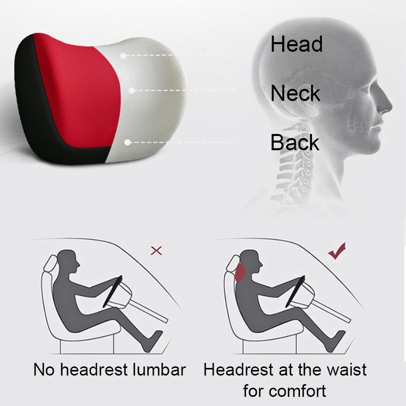 SEAMETAL-وسادة مسند رأس للسيار - مراجعة Memory Foam Car Neck Pillow Lumbar Support وسعره