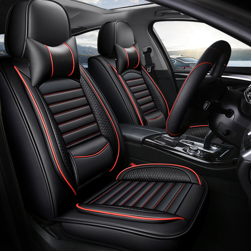مجموعة كاملة من غطاء مقعد السي - مراجعة Leather Car Seat Covers Full Set Universal وسعره