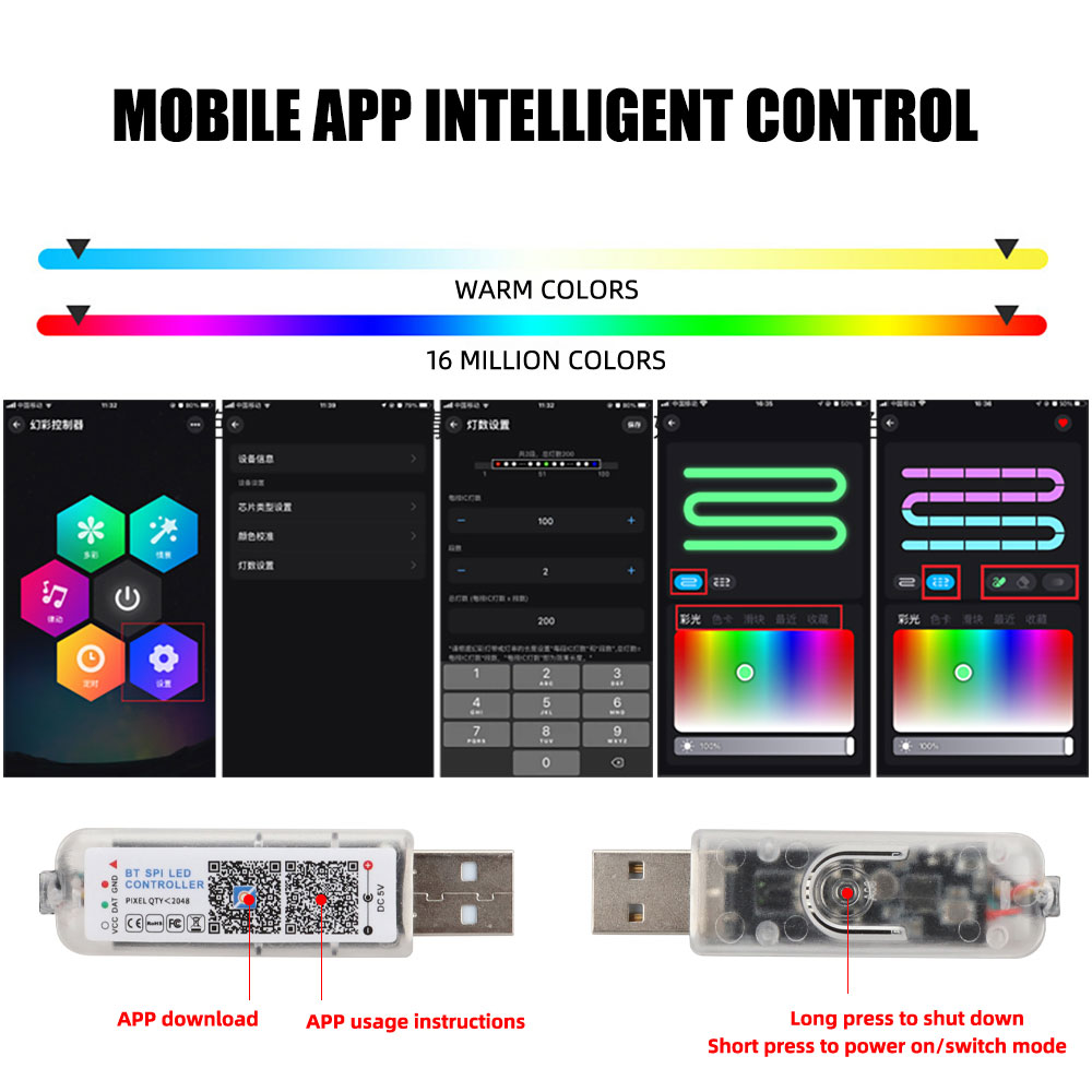 شريط إضاءة LED داخلي للسيارة 1 - مراجعة Led Ambient Interior Car Lights App Control وسعره