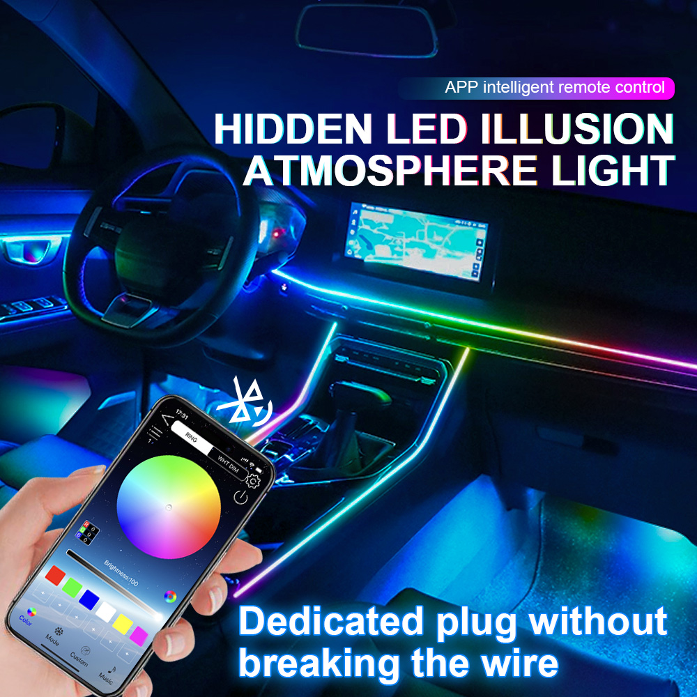 18 في 1 منطقة مزدوجة سيمفوني غ - مراجعة Led Ambient Interior Car Lights App Control وسعره
