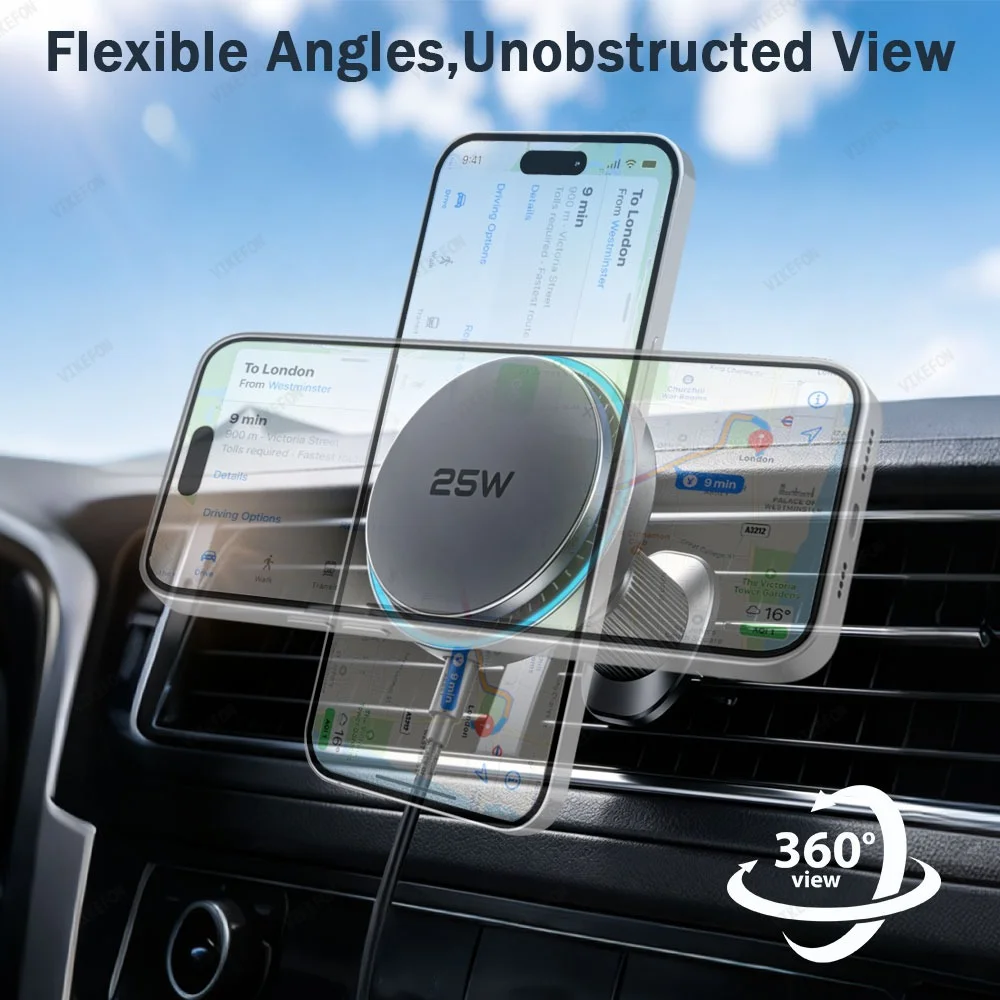 شاحن لاسلكي مغناطيسي للسيارة Q - مراجعة Magnetic Phone Holder For Car Vent وسعره